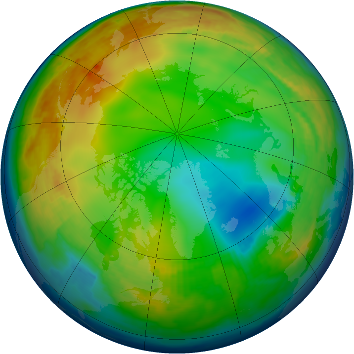 Arctic ozone map for 04 January 1997